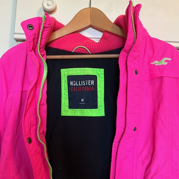 Hollister California medium hot pink fleece lined jacket - Picture 5 of 6